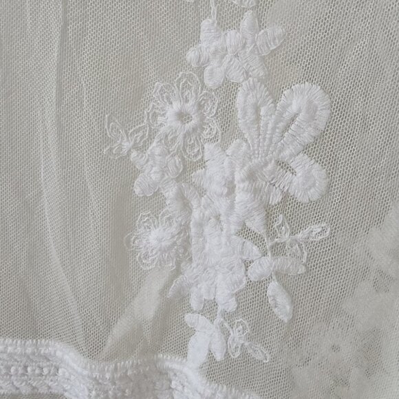 Lace kimono beach cover-up cream white Sz L XL - Picture 3 of 5